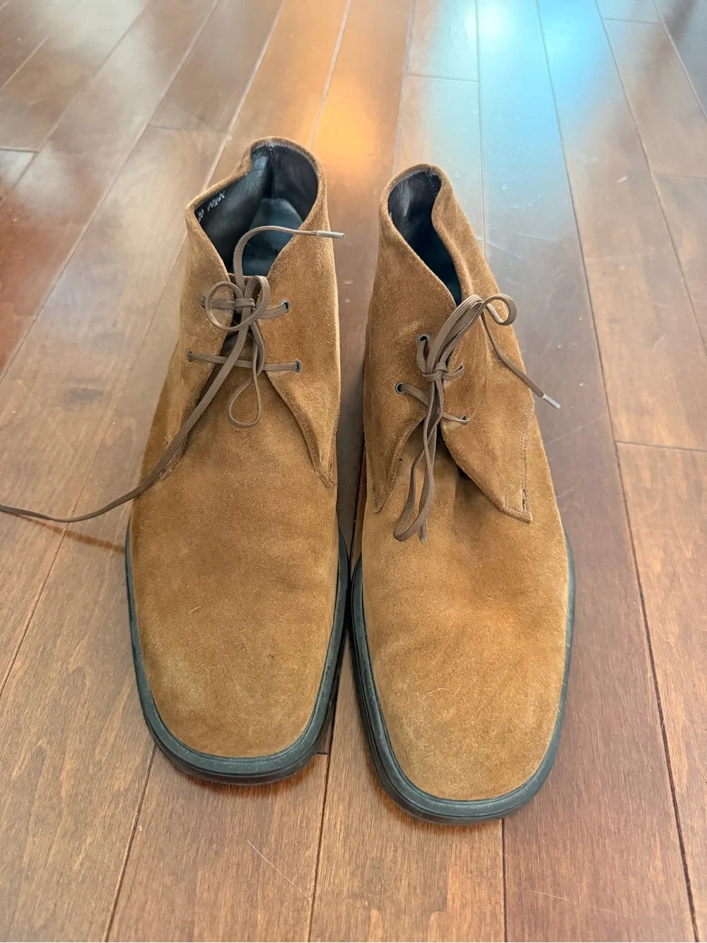 Salvatore Ferragamo Tan Suede Chukka Boots